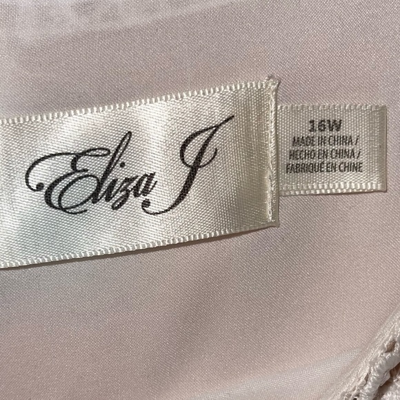 ELIZA J White Nude Lace Fringe Cap Sleeve Mini Shift Dress Size 16W - Picture 6 of 8